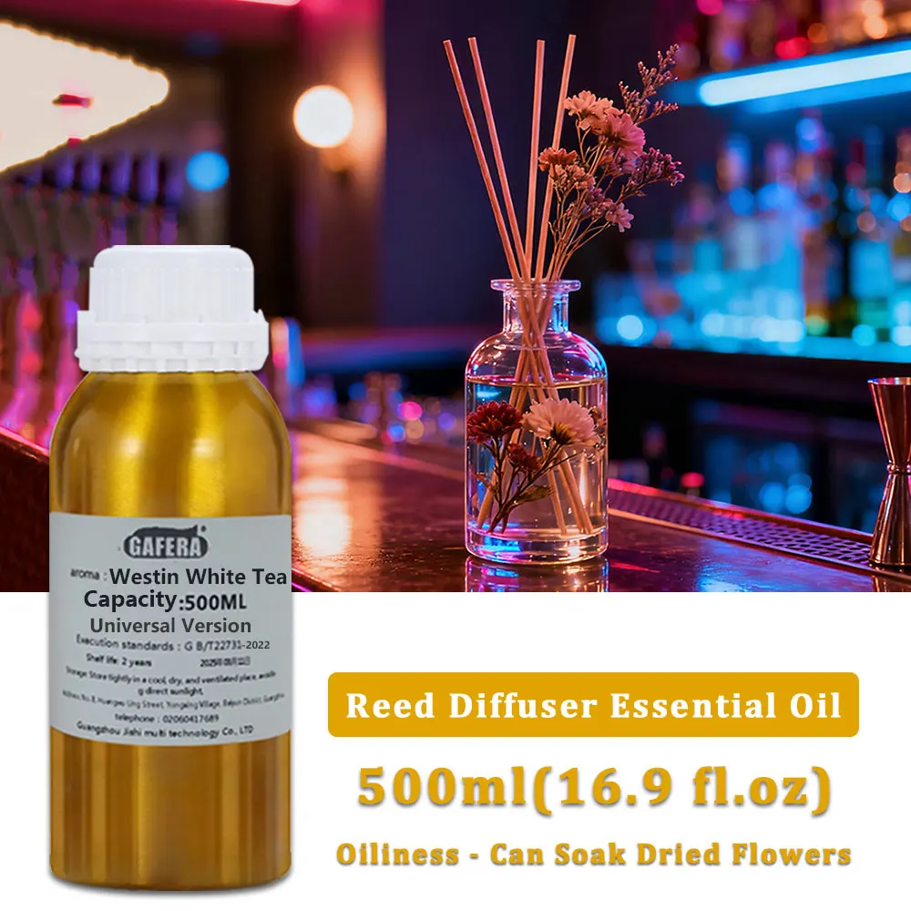 

GAFERA 500ml (16.9 fl.oz) Westin White Tea,All Season Zen Tea,Hilton Essential Oil - For Reed Diffuser & Flameless Aromatherapy