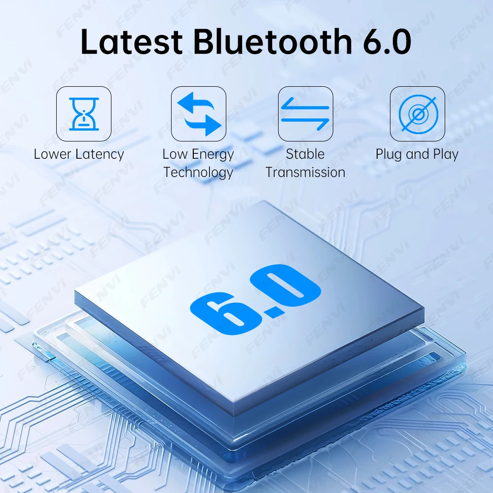 Fenvi USB Bluetooth 6.0 Adapter Transmitter Receiver BT6.0 Wireless Dongle for Windows 11/10/8.1 Keyboard Mouse Speaker