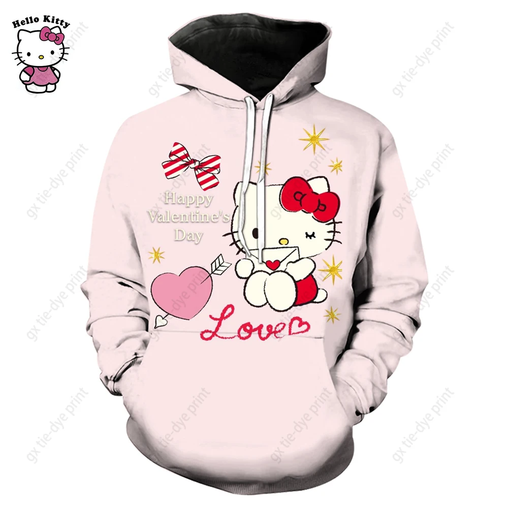 2025 جديد لطيف مرحبا كيتي ثلاثية الأبعاد هوديي البلوز امرأة الملابس Harajuku طويلة الأكمام قناع السترة بلوزات الرياضة هوديس #6