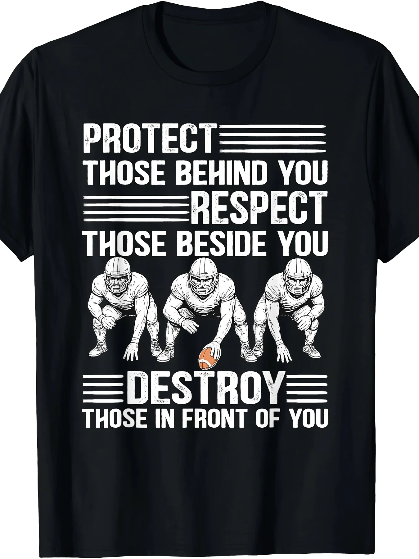 Respect Destroy Offensive Lineman Football Long Sleeve T Shirt