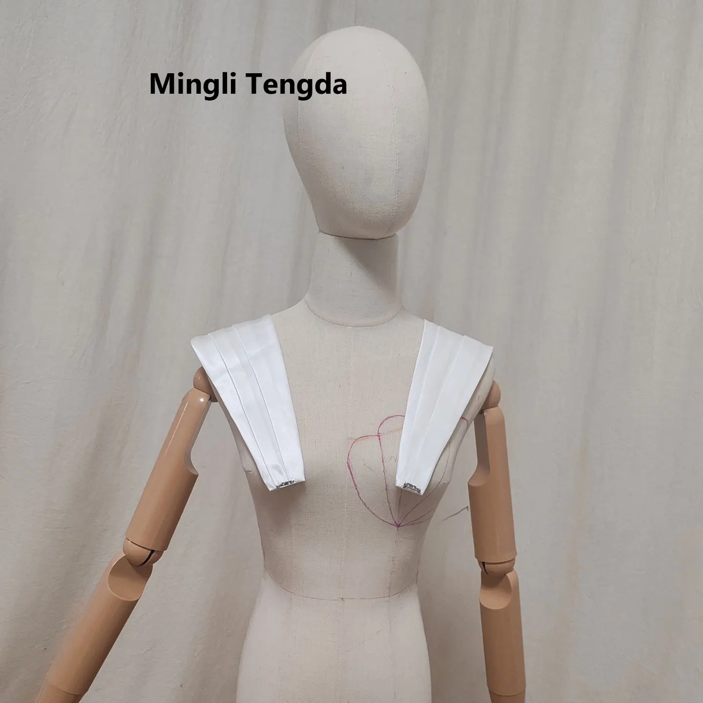 

Свадебный атласный палантин Mingli Tengda с двойными лямками и булавкой, универсальный, элегантный, женский свадебный аксессуар, на заказ