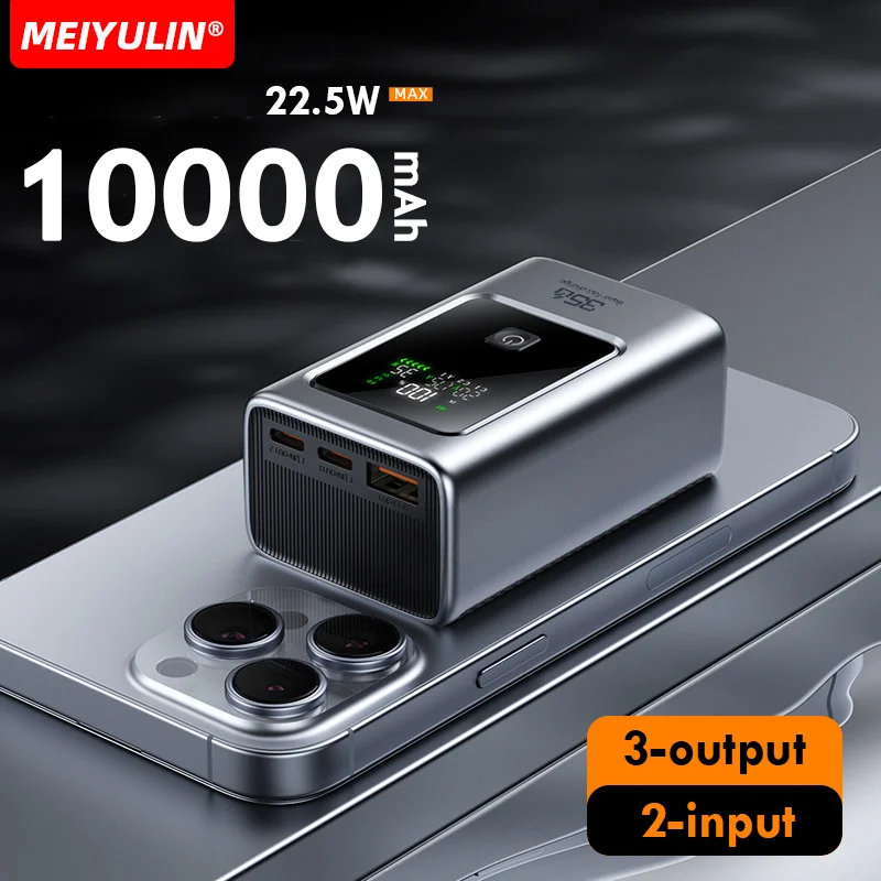 

Mini 10000mAh Power Bank Portable Fast Charging USB C 22.5W External Spare Battery PD20W Powerbank For iPhone Samsung Xiaomi