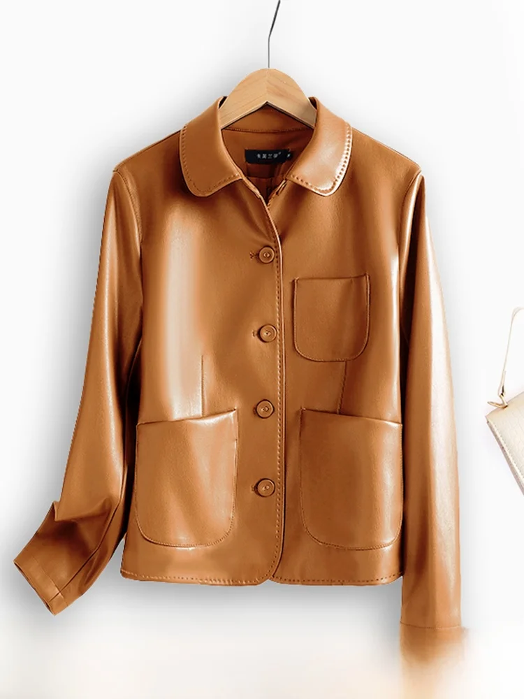   หนังแท้ Ning รองเท้าผู้หญิง รุ่น ort Sle 2025 ฤดูใบไม้ผลิ/ฤดูใบไม้ร่วง สไตล์เกาหลีใหม่ ทรงเพรียวบาง ให้ความรู้สึกหรูหรา ไซส์เล็ก S...