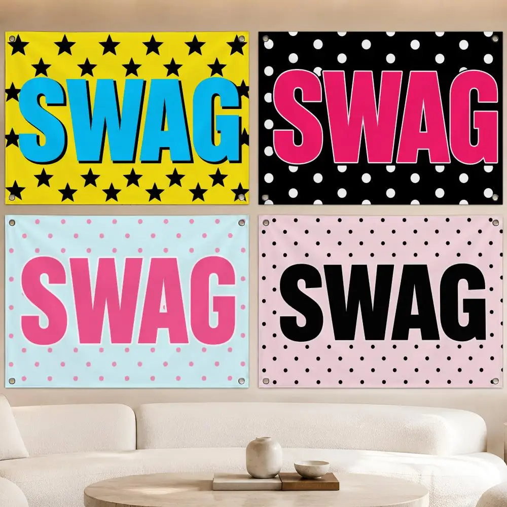 Fashion Urban Street Style Swag Flags Fan Banner Tapestry Wall Hanging Garage BarDorm Camp Party Outdoor Home Decor Gift