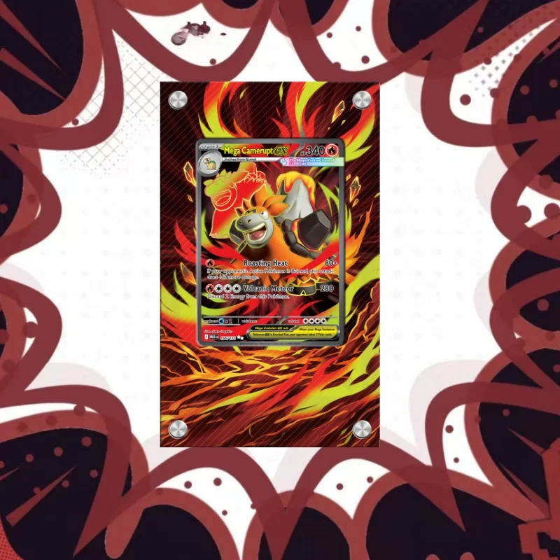 Art Display for Pokemon Camerupt Card PTCG Keychain Anime Game Collectibles Anime Merchandise Acrylic Protective Case Toys Gift