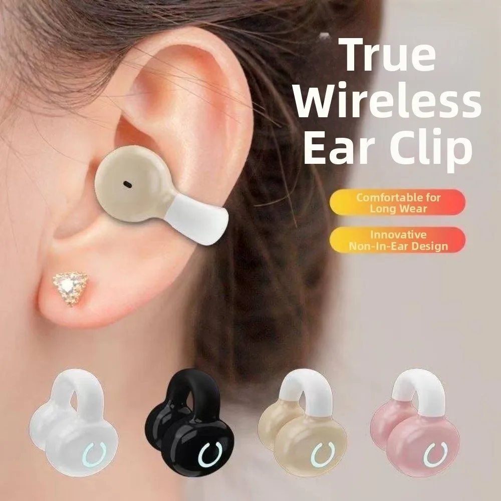 Extra Long Calls General Bluetooth 5.3 Earphone Single Ear Bone Conduction Ear Clip Headphones for Xiaomi iPhone