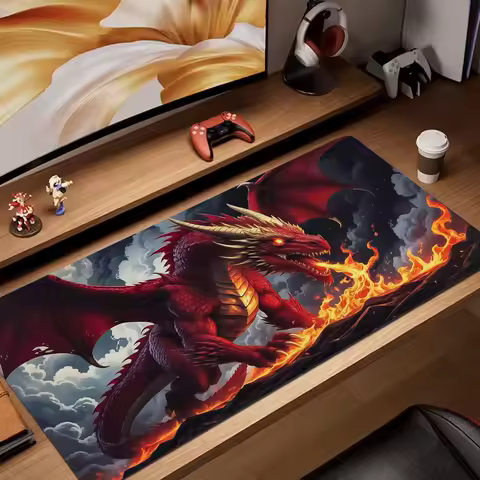 Giant red fire-breathing dragon playmat Mouse Pad rubber anti-slip Desk Mat pc accessories Gaming mat keypad expansion mousepad