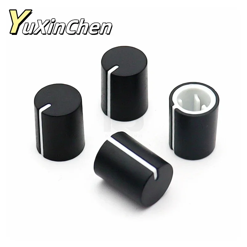 10PCS Plastic Adjustment Knob Diameter 11mm Height 13.5mm Plastic Knob Cap 180 Degree D-Shaped Flower Axis Inner Hole 6mm