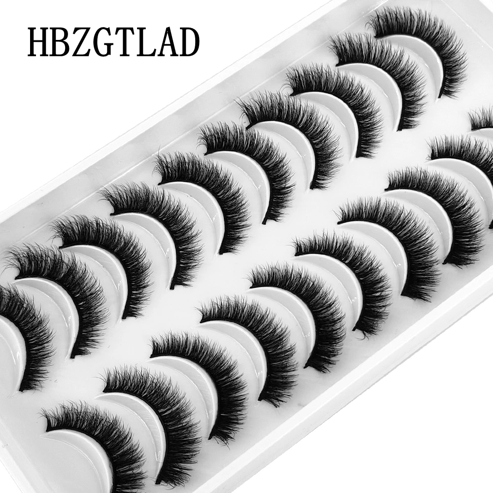 New 10 Pairs 3D Faux Mink Lashes Natural Long Soft Short Lashes Handmade Fake Lashes Makeup Tool Eyelash Extension maquiagem