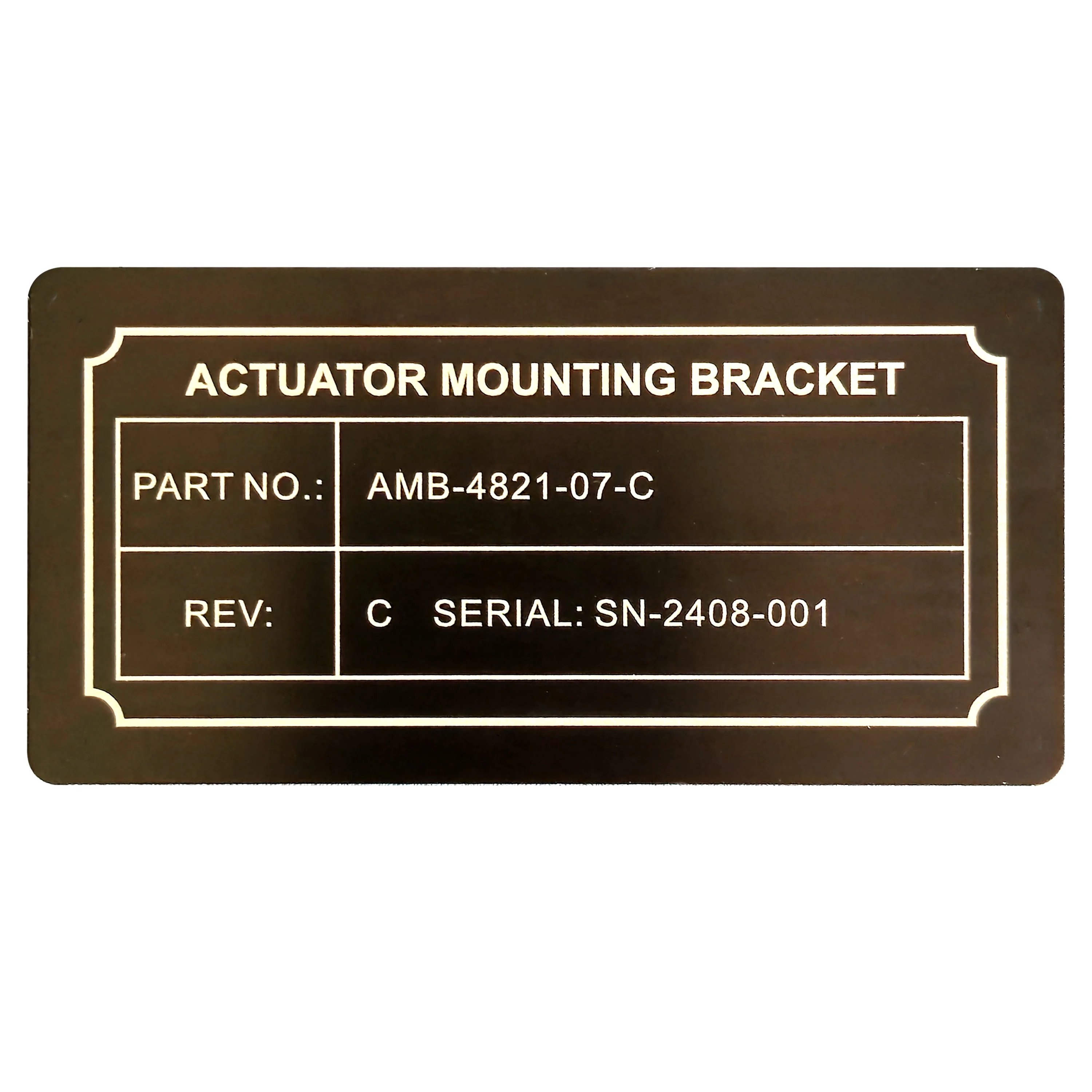 Personalized Aluminum Equipment Nameplates, Door Plates Available, and Outdoor Identification Signs with Adhesive Backing view 3