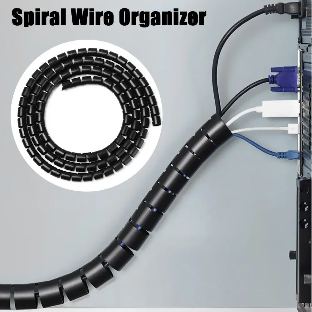 New 8/10/16/22mm Wire Protector Flexible Spiral Cable Sleeve Cover Wire Organizer