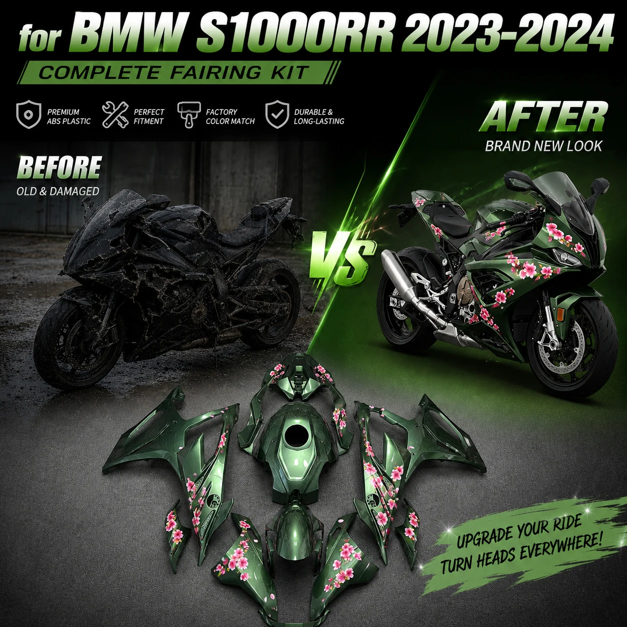 

For BMW S1000RR 2023-2024 Motorbike ABS Plastic Fairings Kit High Precision Injection Molded Bodywork Shells S 1000 RR Cowl