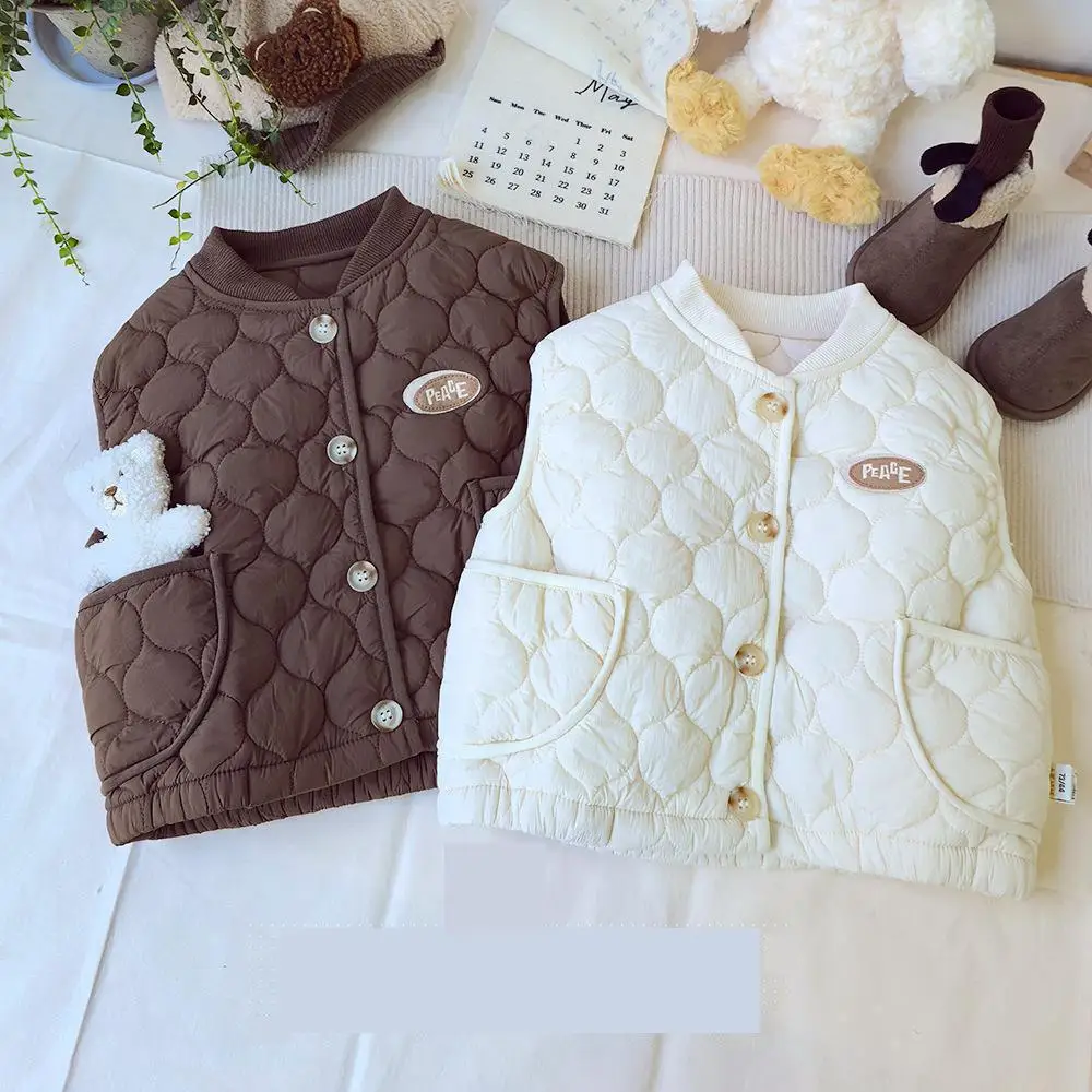Infant Girls Cotton Padded Jacket Toddler Thick Warm Vest Cardigan Boys Casual Coat 2025 Winter New Baby Sleeveless Warm Vest