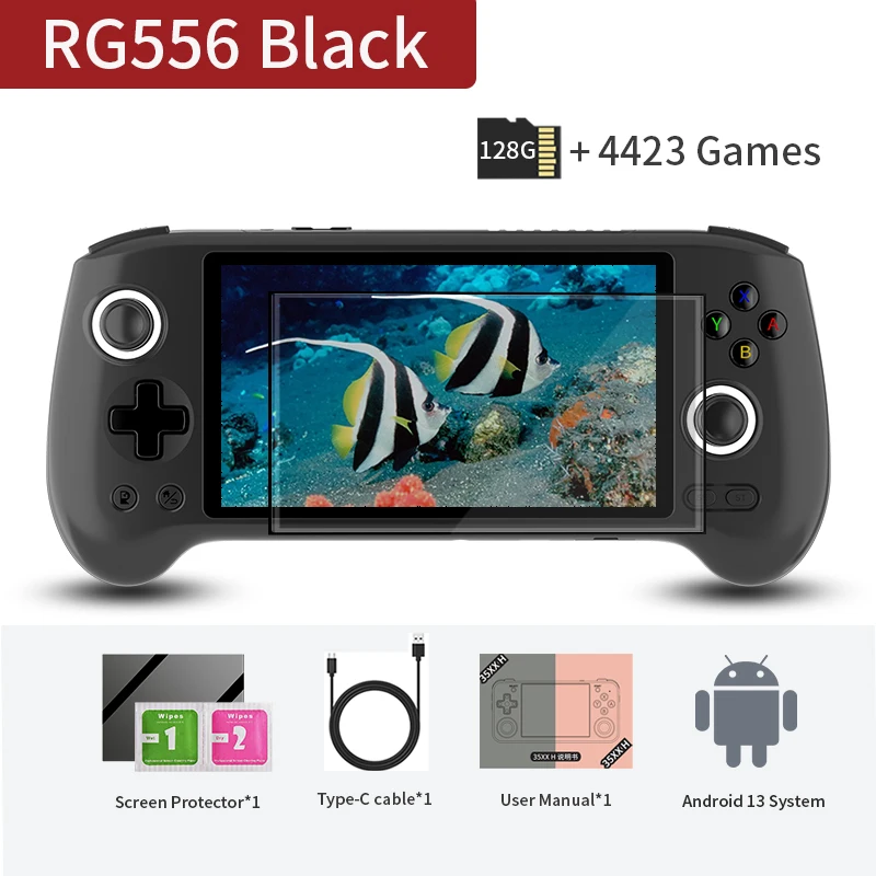 ANBERNIC RG556 Handheld Games Console 5.48 ''AMOLED 1080*1920 Scherm Android 5500mAh Draagbare Video Games Speler AI Assistent