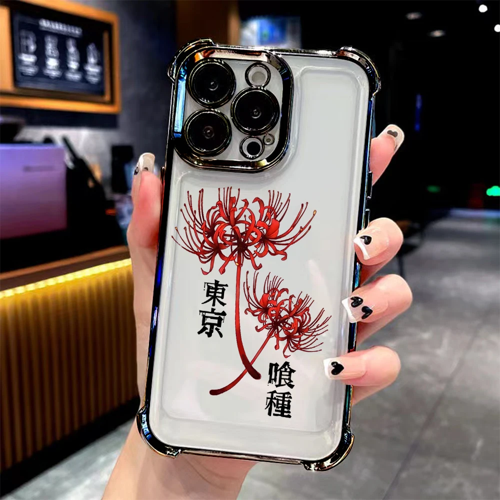 أنيمي كول طوكيو الغول تصفيح جراب هاتف آيفون 17 16e 16 15 14 13 12 11 برو ماكس X XR 7 8 Mini Air Plus مكافحة سقوط Airabag #3