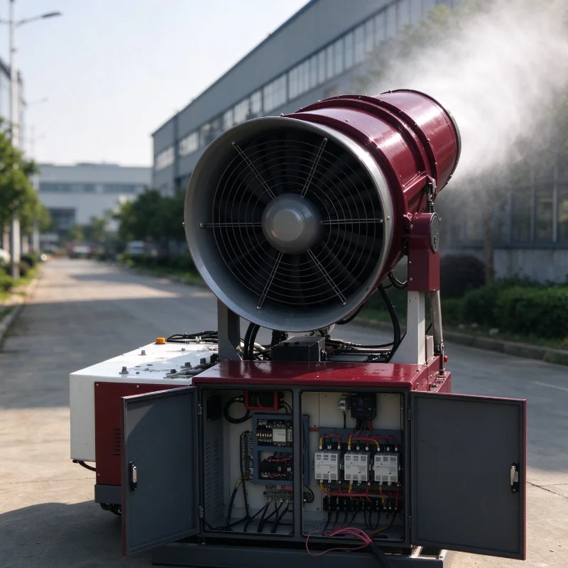 Truck Mounted Water Mist Cannon Industrial Dust Suppression Fog Gun Machine for Large Area Dust Control Air Cooling