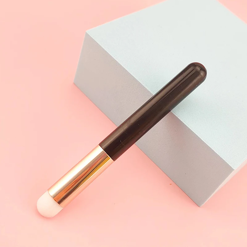 1pc silicone bálsamo labial máscara labial escova com otário capa de poeira batom pincéis de maquiagem cosmética escova de batom com caixa de armazenamento