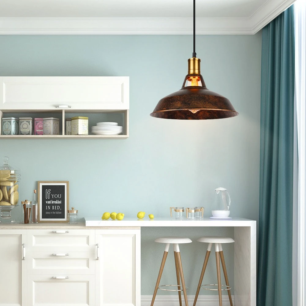 E27 Industrial Pendant Lights Retro rusty Chandeliers Iron E27 Lamps For Kitchen Bedroom Restaurant Hotel Home Hanging Light