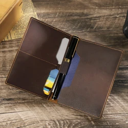 Unisex Crazy Horse Leather Passport Cover Women Men Genuine Leather Passport Case Pocket Carry Travel Card Holder Wallet