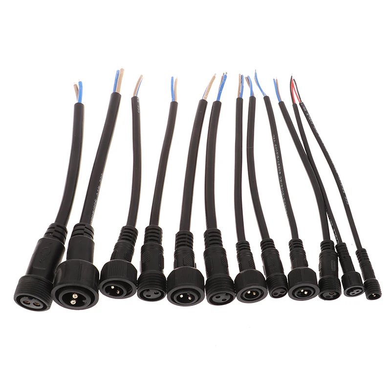 

IP68 2 Pin 0.3/0.5/0.75/1 Square Waterproof Male Female Cable Connector Plug Butt Extension Line Outdoor LED Wire Connector