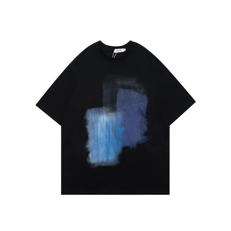 American Street Style Male T-shirt Creative Printed Design Men's High Street Loose Short-sleeve Tees Summer New SG47