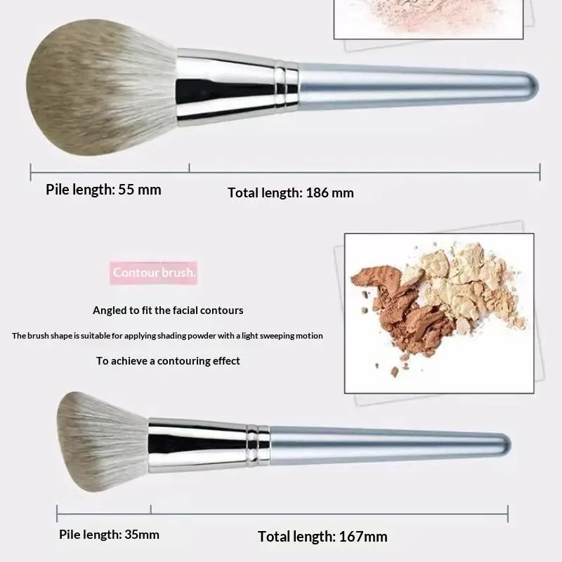 14 Pcs Travel Size Makeup Brush Set Lightweight Portable for Eyeshadow Concealer Short Trip Makeup Use