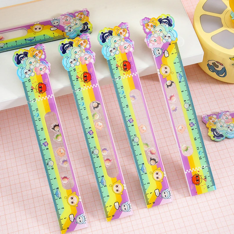 1 stks Leuke Panda Heerser Schoolbenodigdheden Regla 15 cm Tekengereedschap School Accessoires Fournitures Scolaires Kawaii Briefpapier Regels