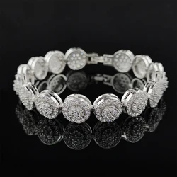 2024 new arrival luxury silver color round bracelet bangle for women anniversary gift  drop shipping  s810