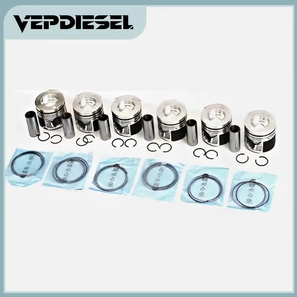 6 PCS BMK Engine Pistons Rings Kit For Audi A6 3.0 TDI Quattro C6 Car Engine Replacement Parts Automatic Motorcycle Accessories