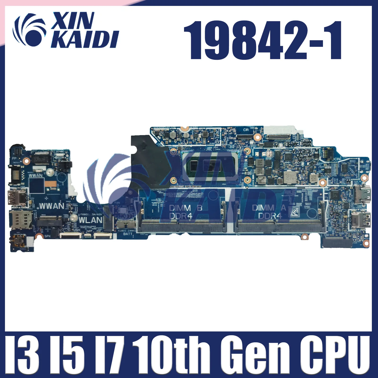 

Laptop Motherboard For Dell Latitude 5310 19842-1 CN-0KT2NC CN-0D2CKD CN-0T2K7X Mainboard with I3 I5 I7 10th Gen CPU