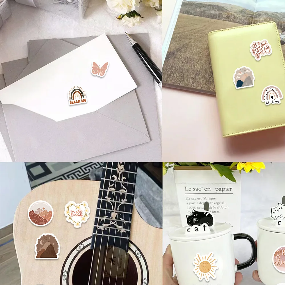 500pcs/roll BOHO Inspirational Journal Materials Cartoon Graffiti Stickers Phone Guitar Notebook Suitcase Water Bottles Sticker