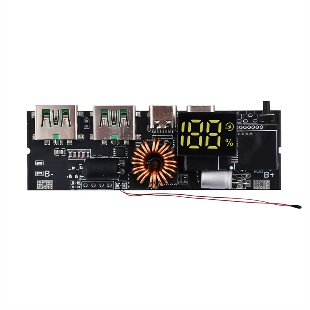 AA05 LED Dual USB PD Fast Charge 5A Type-C USB Mobile Power Bank 18650 Charging Module Temperature Protection 5S 100W