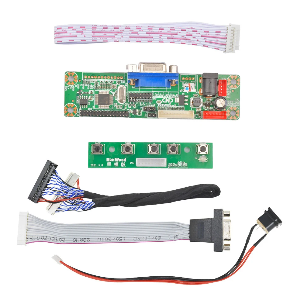 VGA Video MT6820-MD HX6820-A V2.0 Universal LVDS LCD Montor Screen Driver Board with 25CM/40CM LVDS Line 16CM/30CM VGA Cable