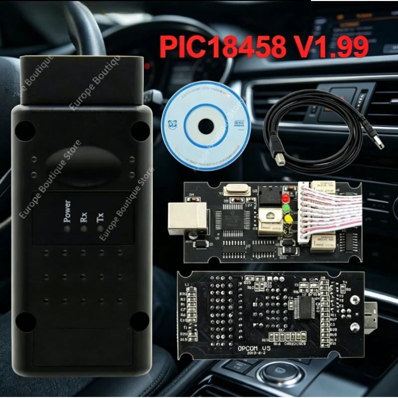 

2026 NEW Opel OPCOM V5 V1.99 2021 1.70 Flash Firmware Update Car Diagnostic Cable PIC18F458 CAN BUS OBD2 Scanner