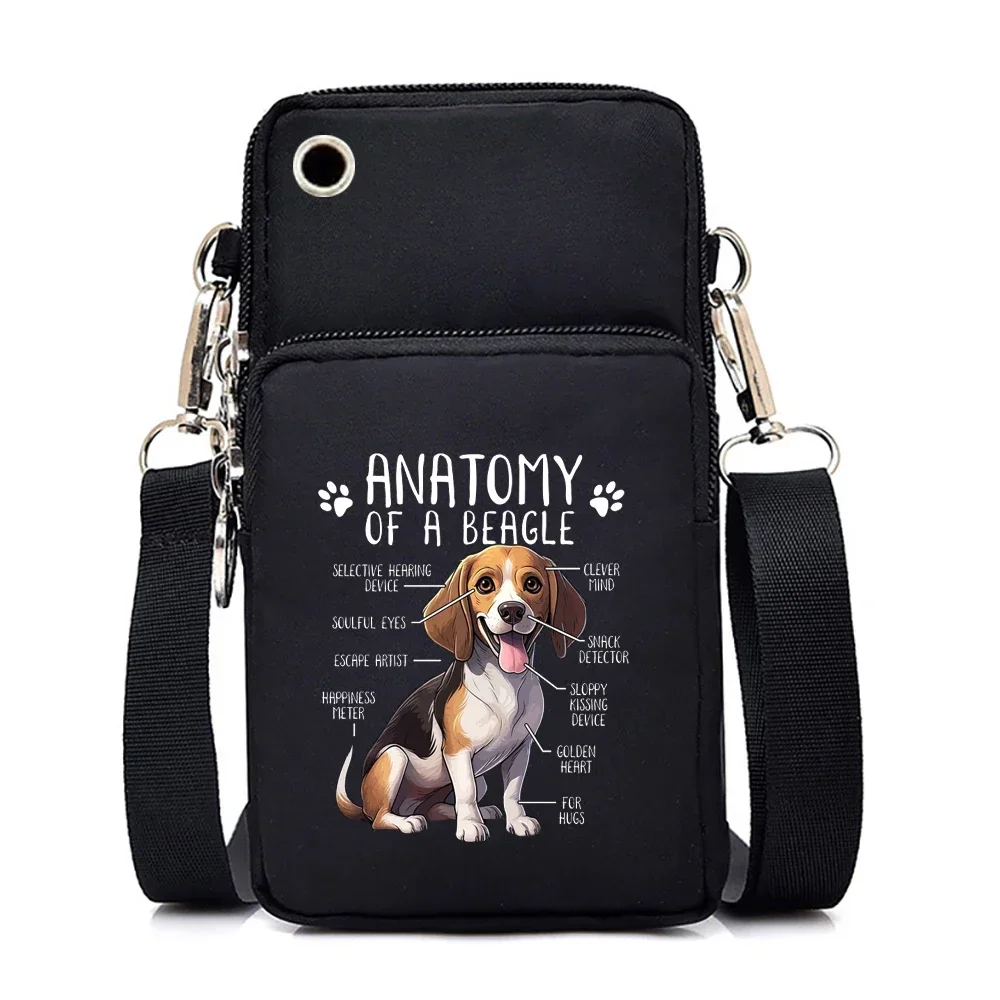 Women Mobile Phone Bag Beagle I'm Not Lazy Just on Power Saving Mode Print Purse Handbag Lazy Beagle Dog Small Crossbody Bag