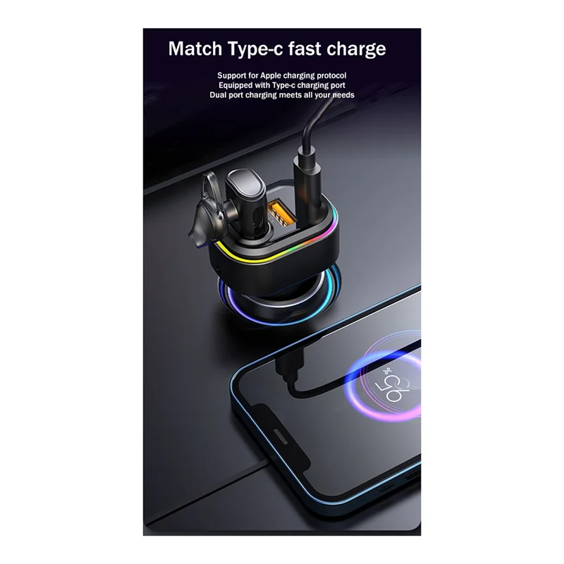 POP-lIn-Ear Voice Control Wireless Bluetooth Headset Noise Canceling Car Headphone Type-C PD25W Fast Charge Car