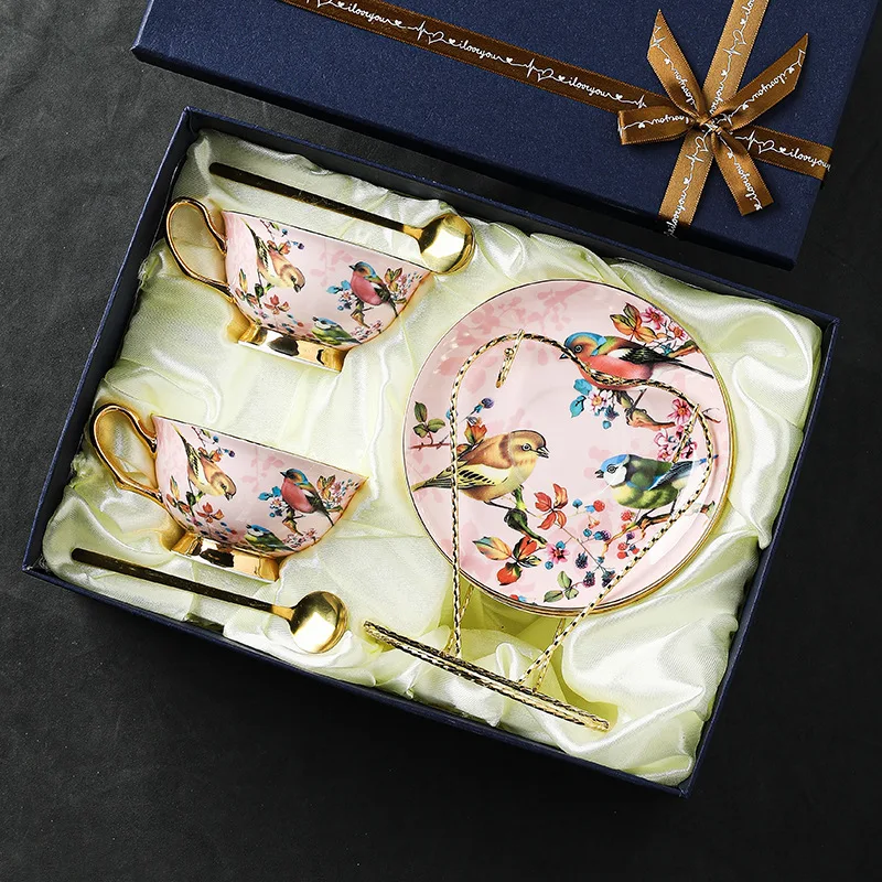 European coffee cup set, bone china cup saucer, household ceramics, British light luxury afternoon tea, high value teacup