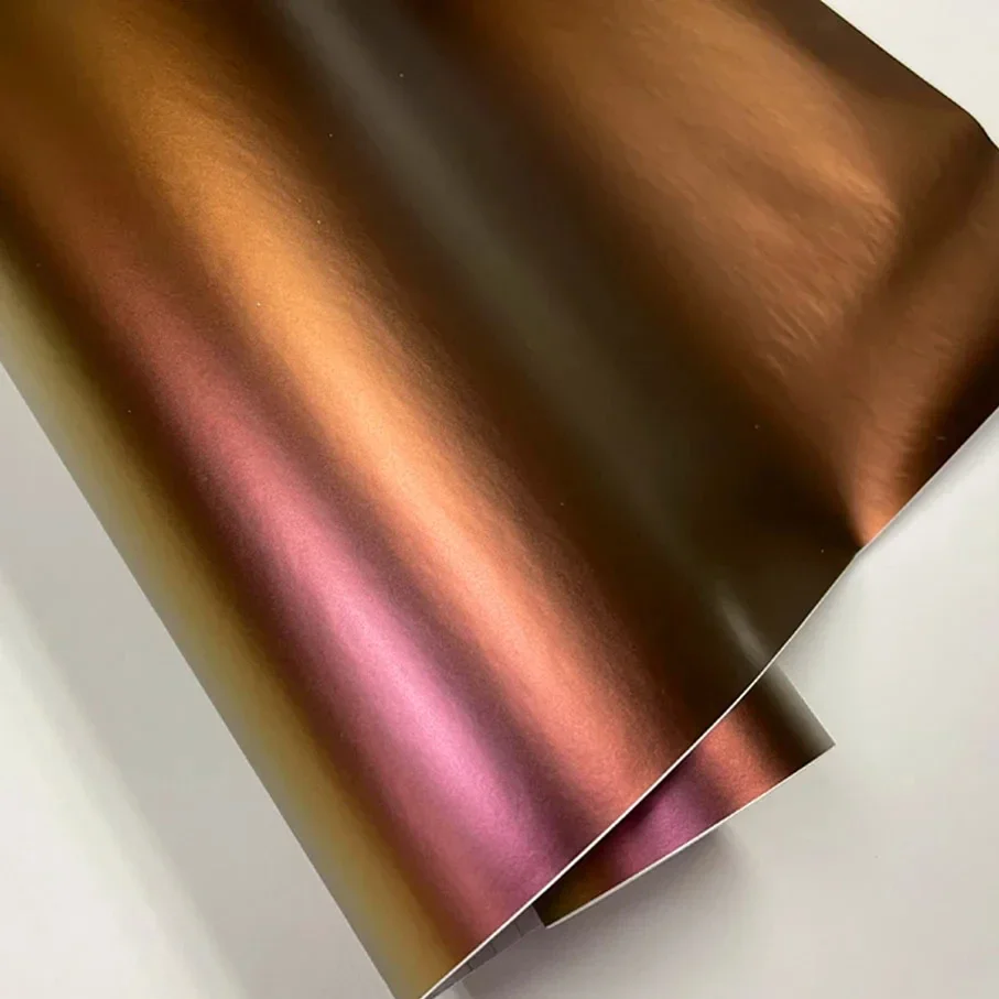 2025 Brons tot rood Chameleon 3D koolstofvezel PVC vinyl wrap sticker folie afdekfolie voor lichaam