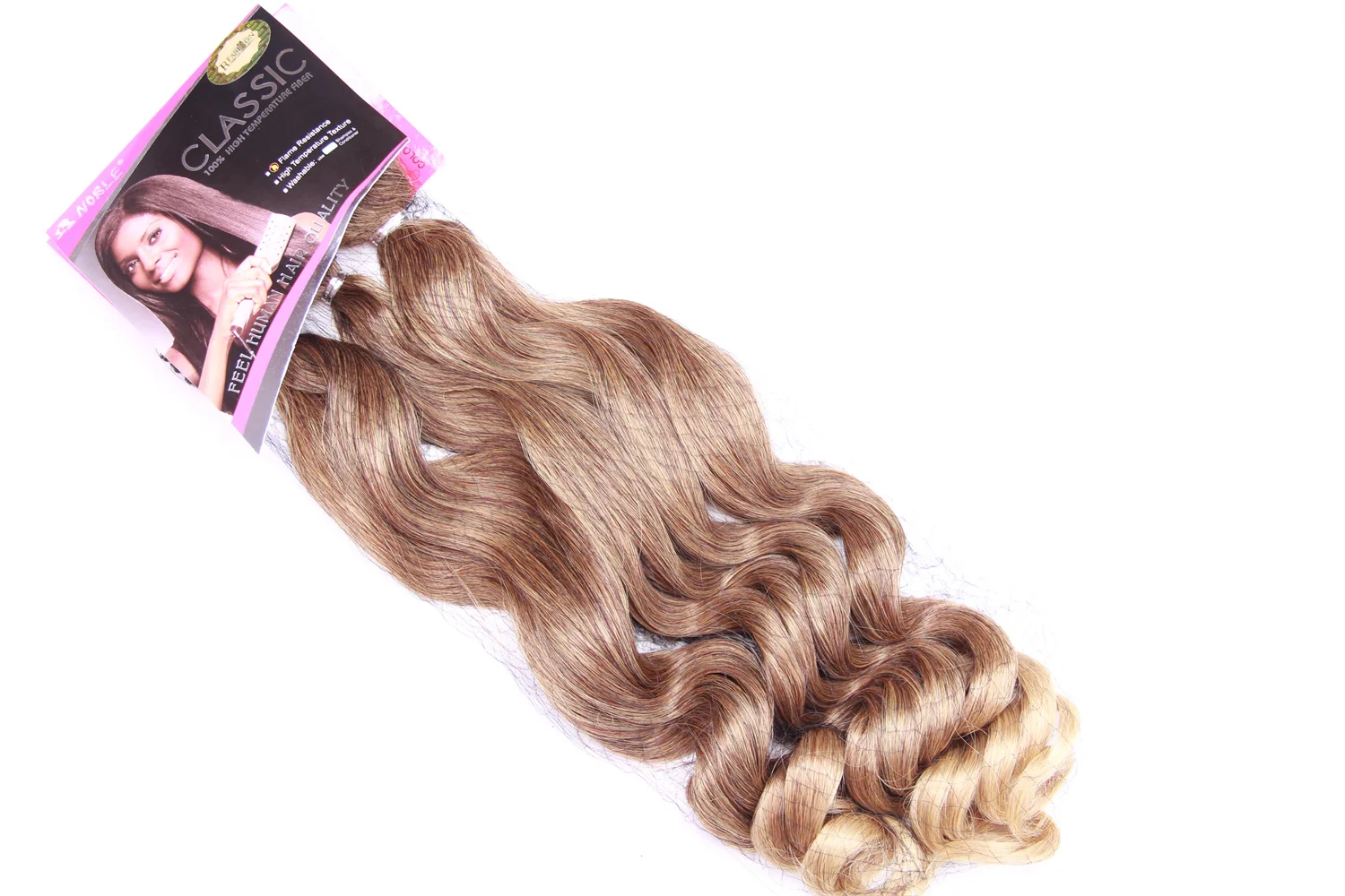 Extensões de pacotes de cabelo sintético ondulado de 20 polegadas para mulheres |   Extensões de cabelo resistentes ao calor |   Fácil de instalar