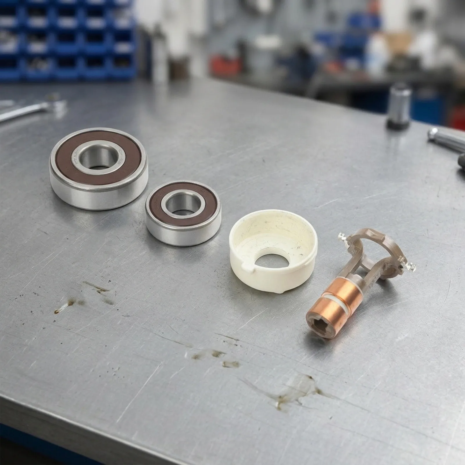 Slip Ring Set Alternator Repair Kit For Automotive Workshop High Wear-resistant Copper Conductive Carbon Brushes