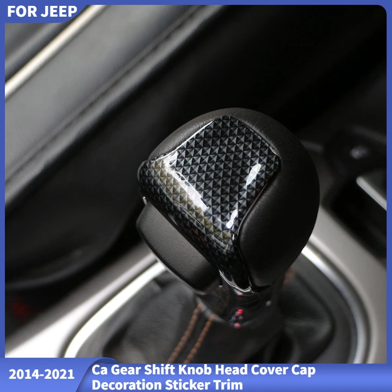 

ABS Car Gear Shift Knob Head Cover Cap Decoration Sticker Trim for Jeep Renegade 2014 - 2022 Interior Accessories