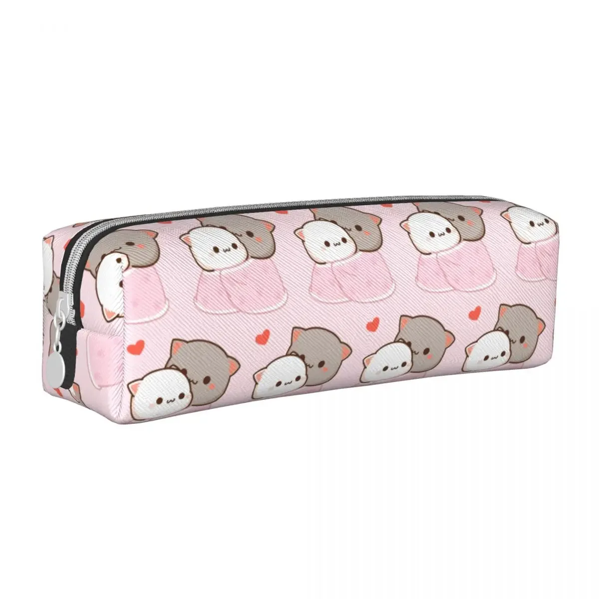 Peach And Goma Cuddling Mochi  Cat Pencil Case Pencilcases Pen for Girls Boys Large Storage Bag School Gift Stationery