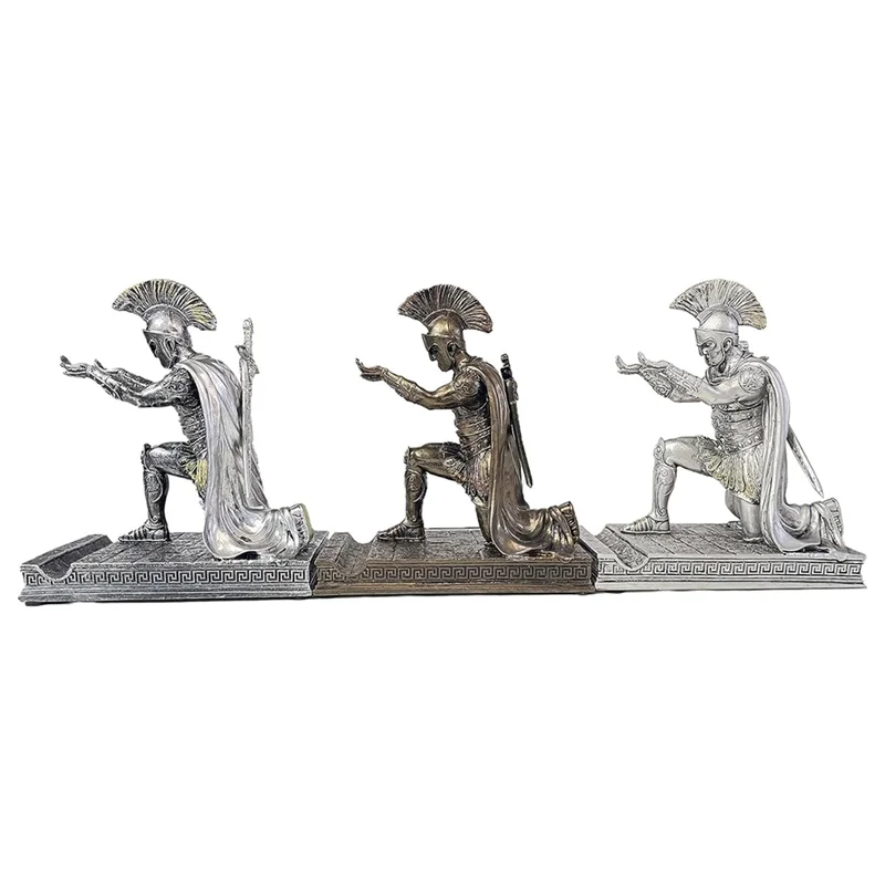 

Knight Pen Holder With Helmet Statue Pen Holder Armor Roman Knight With Magnetic Pen Holder Phone Stand Easy Install Bronze