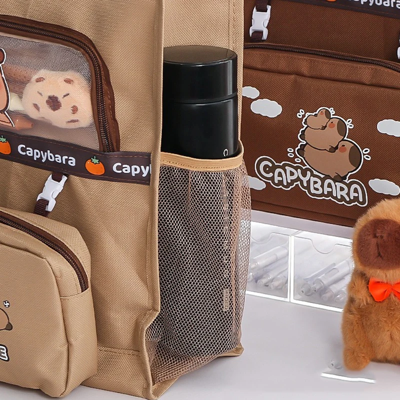 Сумка для репетиторів Kawaii Capybara, полотняна сумка для зберігання файлів для учнів початкової школи, сумка для репетиторів великої місткості з