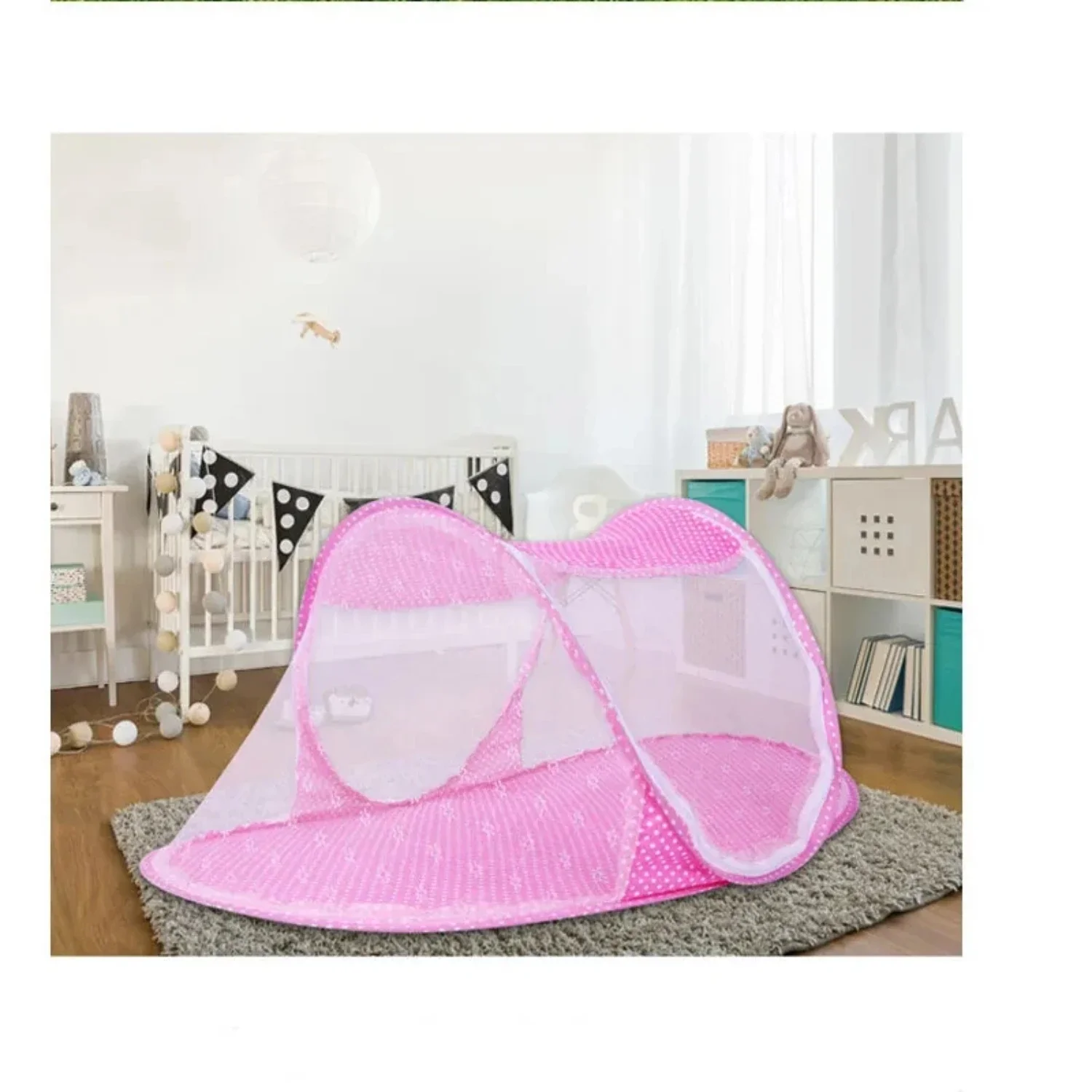 Portable Foldable Newborn Sleep Bed for 0-3Years, Polyester Baby Netting with Mosquito Nets. Travel Bed Netting Play Tent for Ch