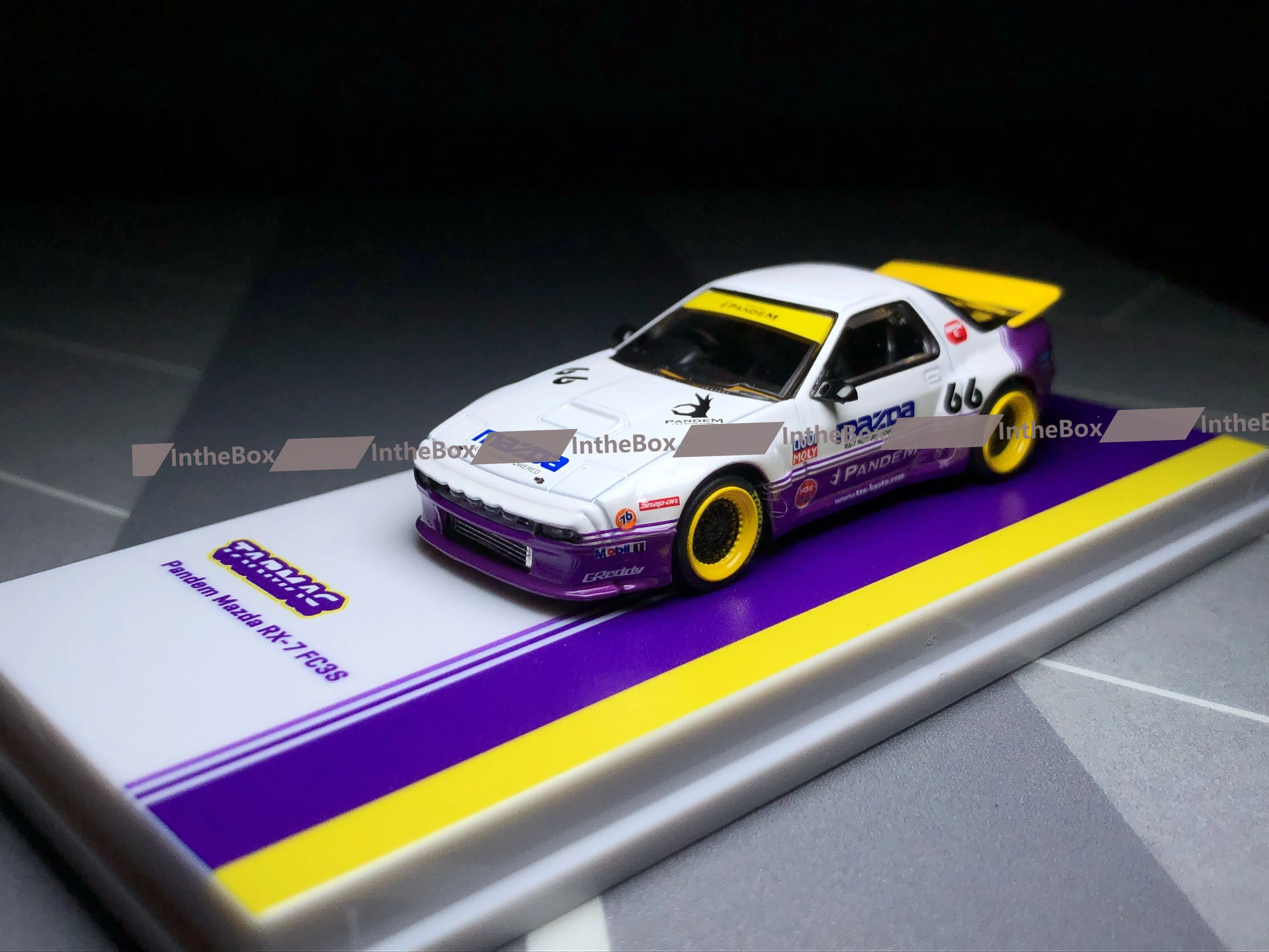 

Tarmac работает 1:64 Pandem RX-7 FC3S белый/фиолетовый литые модели автомобилей Коллекция лимитированный выпуск хобби игрушки