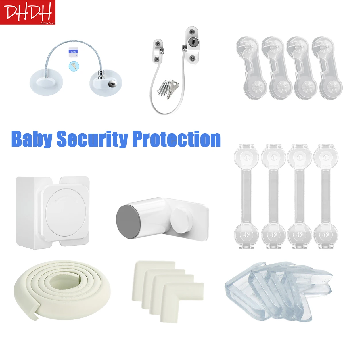 DHDH Baby Security Protection Kit Home Window Limiter Furniture Angle Anti-shock Protections Refrigerators Drawer Lock