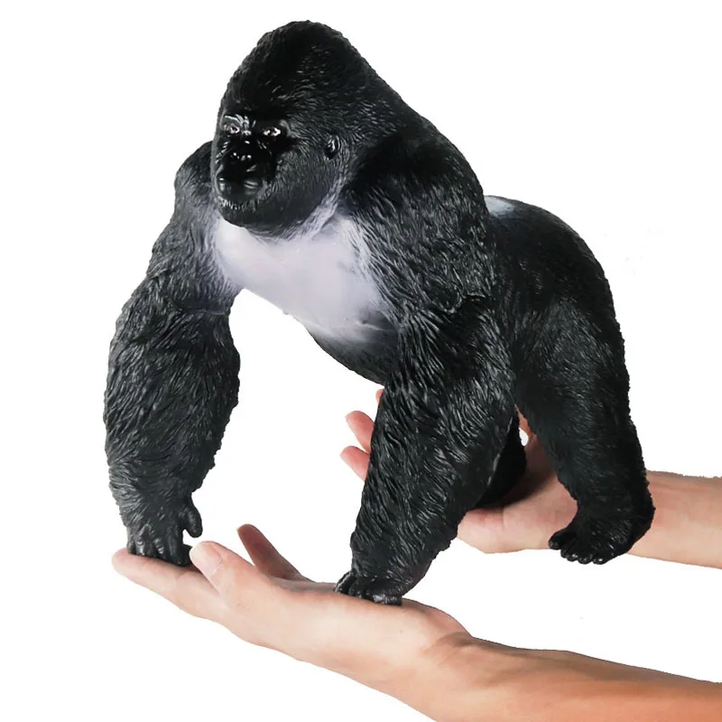 Simulation Static Animal Model Soft Rubber Children's Toy Large Mountain Gorilla Creative Doll Decoration For Kids