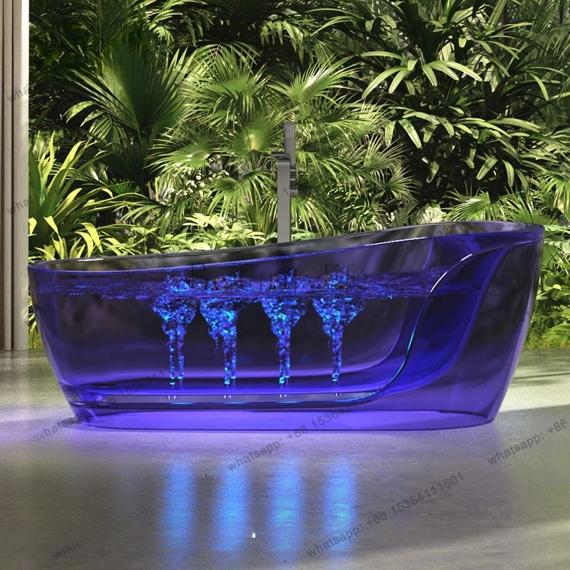 Household Light Luxury Transparent Resin Independent Smart Bubble Surfing Jacuzzi Double Bath