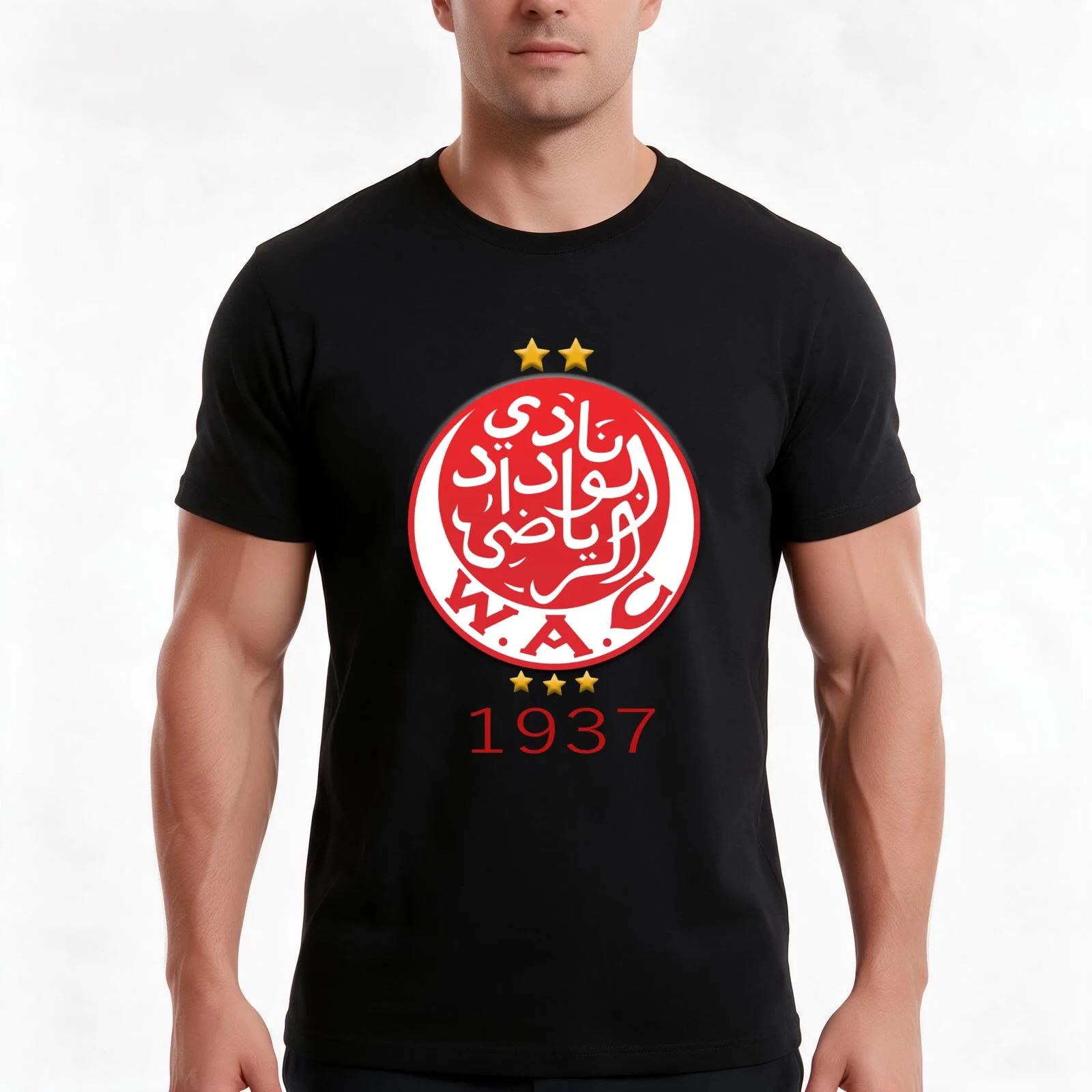 Wydad 1937 T-Shirt, Summer Casual Cotton Tee, Oversized Streetwear Tops, Vintage Graphic Print, Loose Fit Short Sleeve